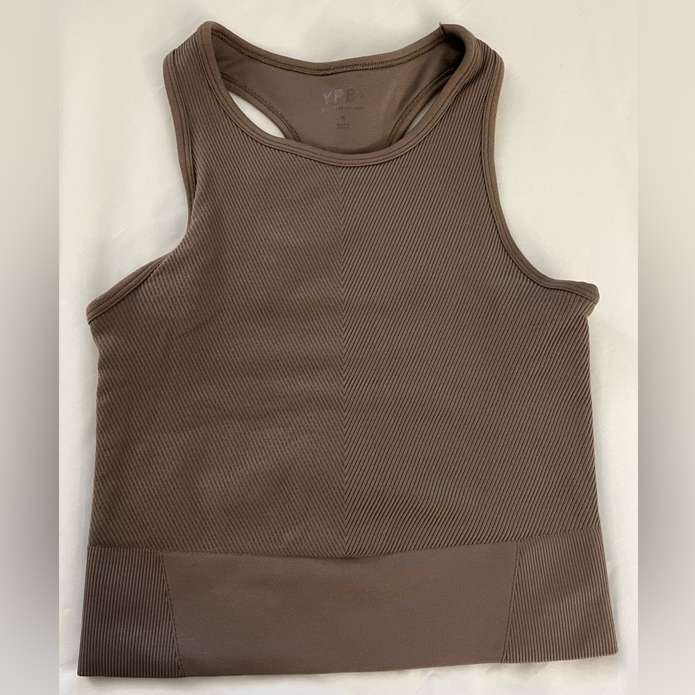 Abercrombie & Fitch YPB Seamless Core Ribbed Scuba Tank - Taupe